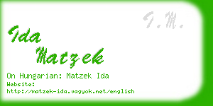 ida matzek business card